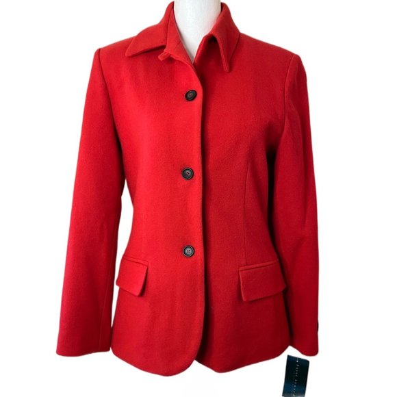 Harve Benard Red Women's Cashmere Blend Blazer Coat - Size 4New with $178 Tags